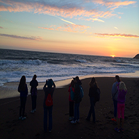 sunset hike outdoor hostel adventure